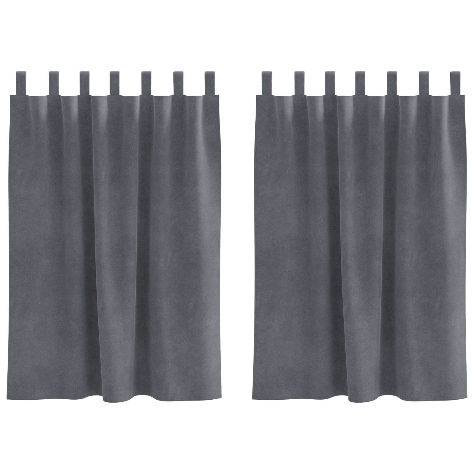 Mørklægningsgardiner 2 pcs Lysegrå 140 x 140 cm Fløjl