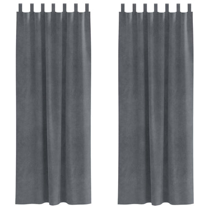 Mørklægningsgardiner 2 stk. Lysegrå 140 x 260 cm Fløjl