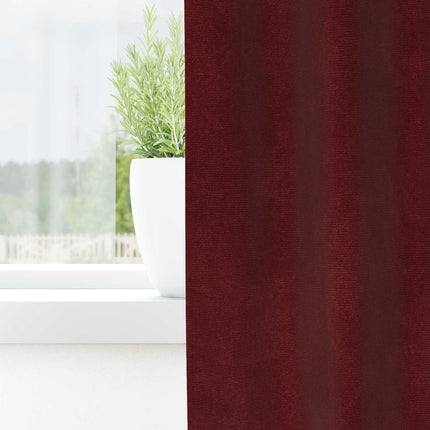 Mørklægningsgardiner 2 pcs Vinrød 140 x 245 cm Fløjl