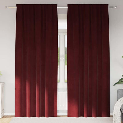 Mørklægningsgardiner 2 stk. Vinrød 140 x 225 cm Fløjl
