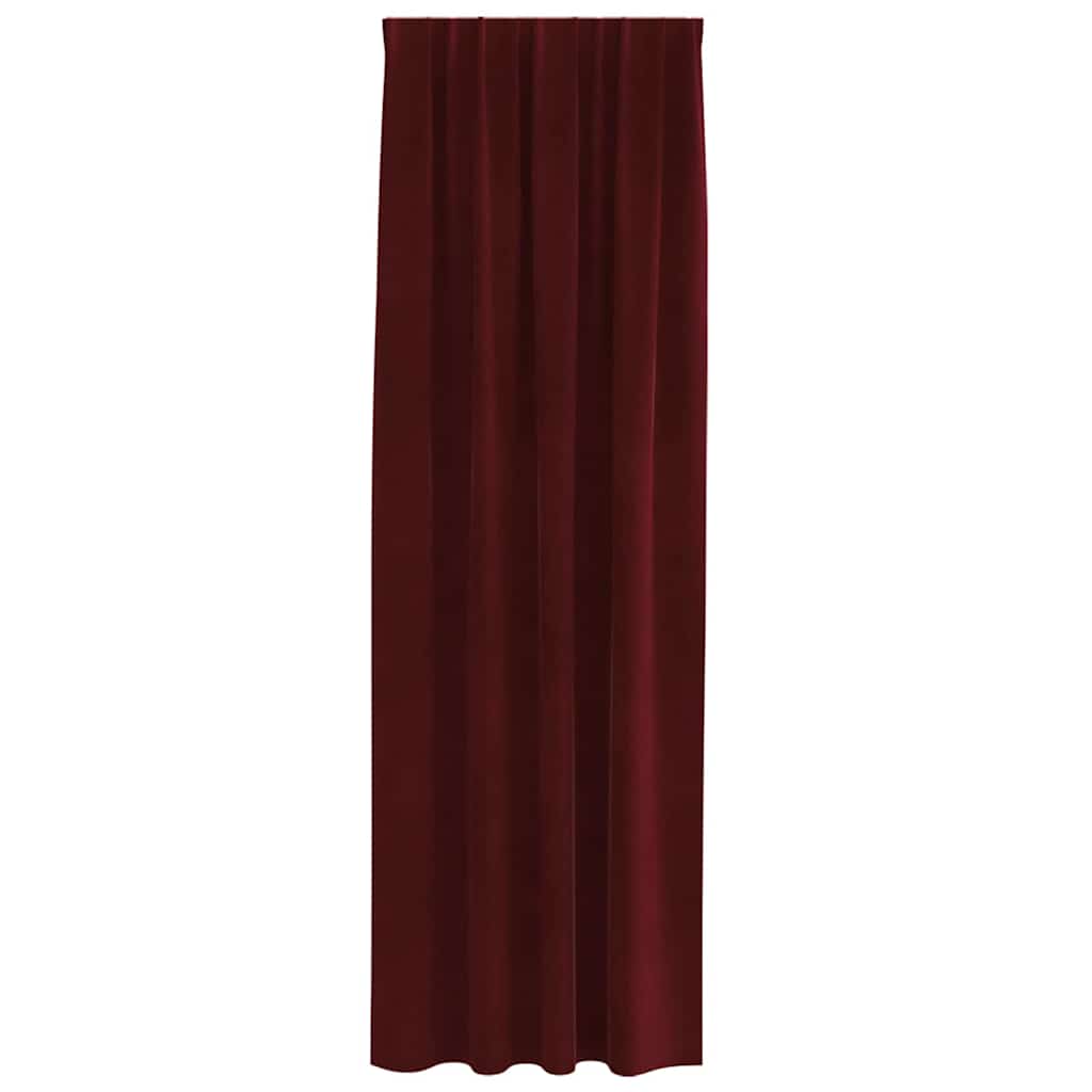 Mørklægningsgardiner 2 pcs Vinrød 140 x 245 cm Fløjl