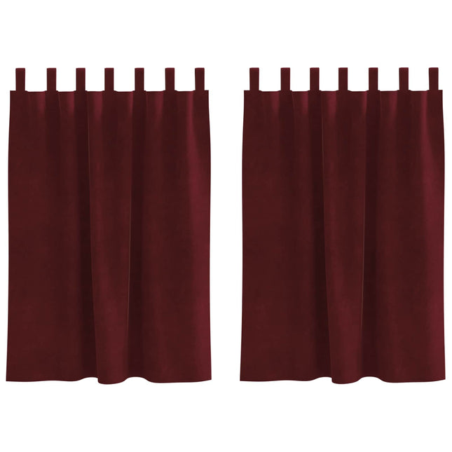 Mørklægningsgardiner 2 pcs Vinrød 140 x 140 cm Fløjl