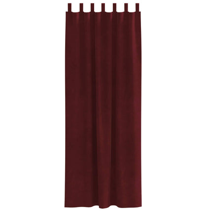 Mørklægningsgardiner 2 pcs Vinrød 140 x 225 cm Fløjl