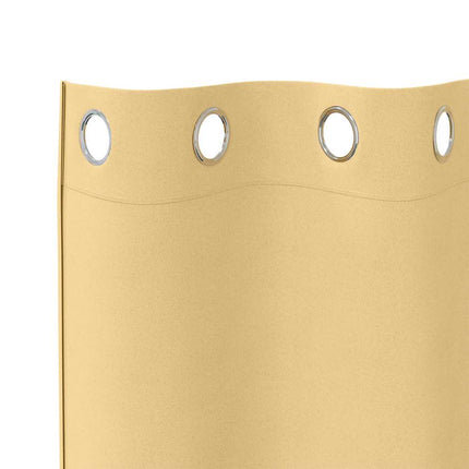 Mørklægningsgardiner med ringe 2 stk. Beige 140 x 140 cm