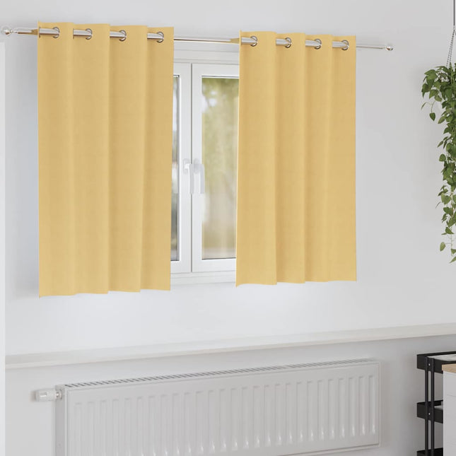 Mørklægningsgardiner med ringe 2 pcs Beige 140 x 140 cm