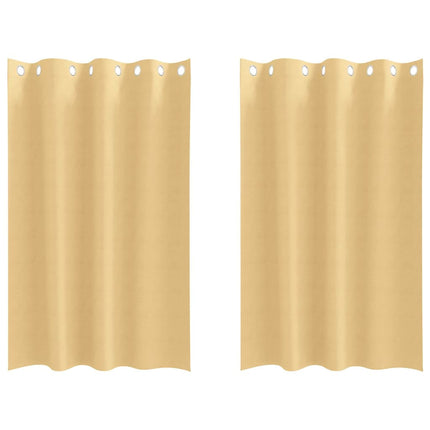 Mørklægningsgardiner med ringe 2 stk. Beige 175 x 140 cm