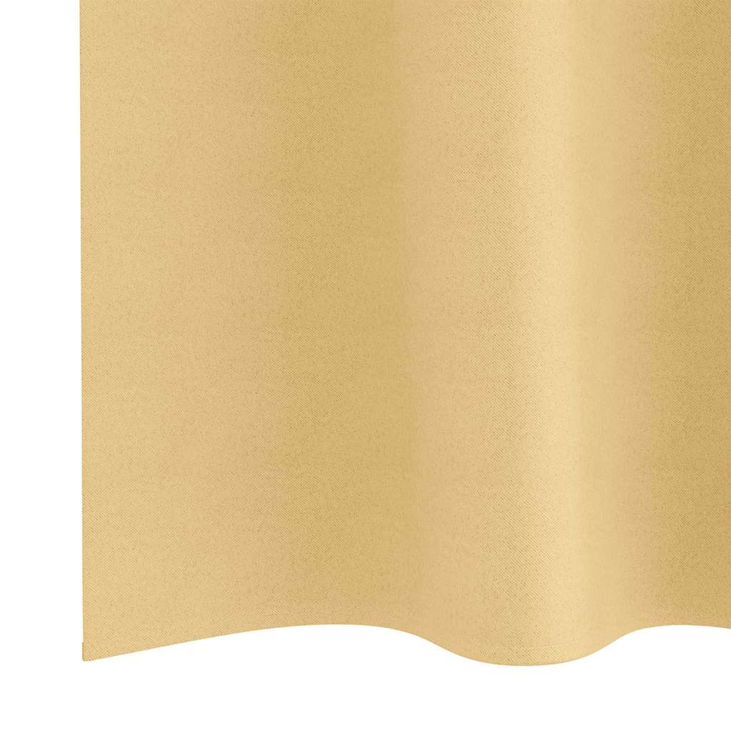 Mørklægningsgardiner med ringe 2 pcs Beige 225 x 140 cm