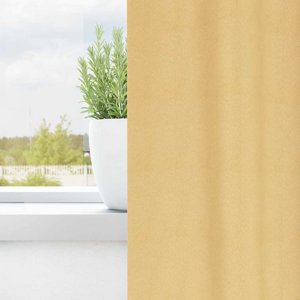 Mørklægningsgardiner med ringe 2 pcs Beige 225 x 140 cm