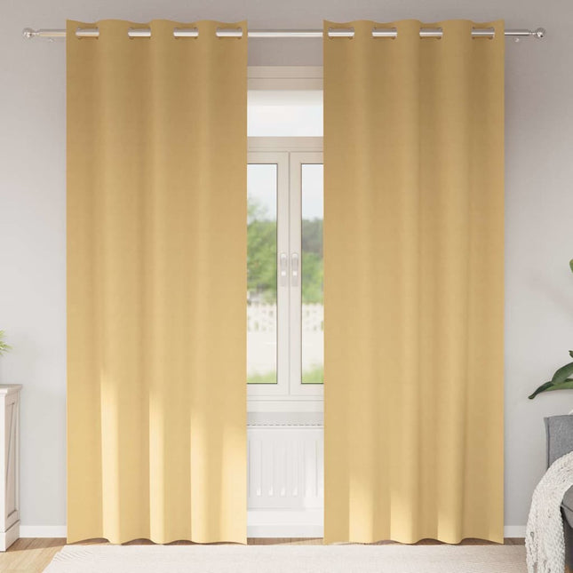 Mørklægningsgardiner med ringe 2 pcs Beige 225 x 140 cm
