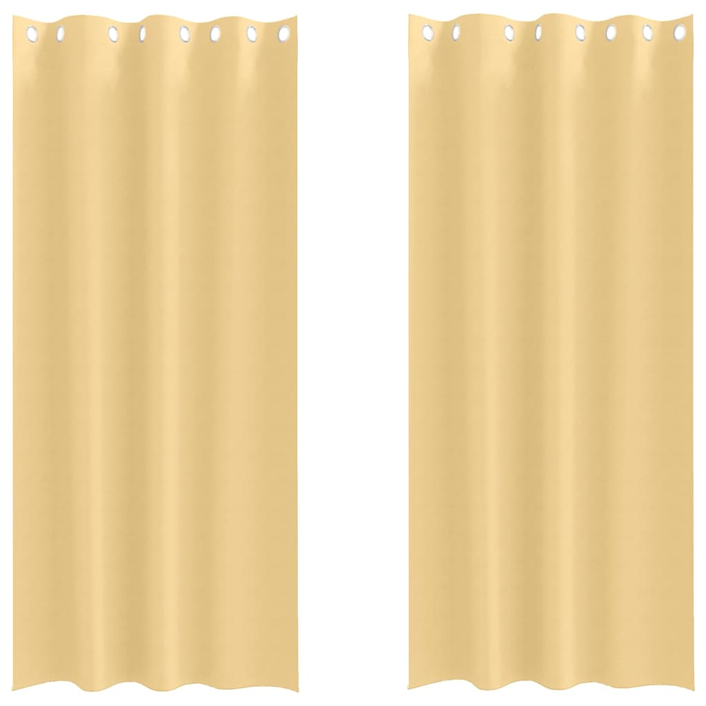 Mørklægningsgardiner med ringe 2 pcs Beige 225 x 140 cm