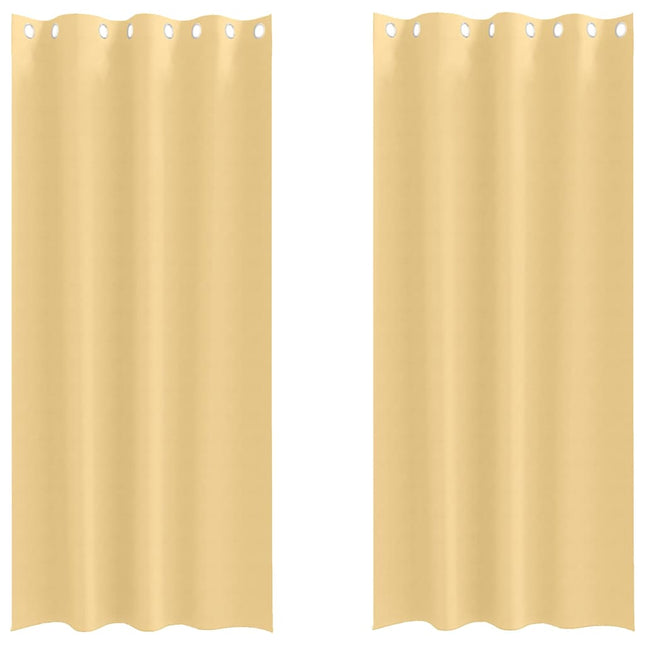Mørklægningsgardiner med ringe 2 pcs Beige 245 x 140 cm