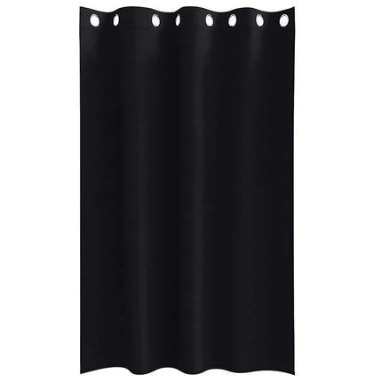 Mørklægningsgardiner med ringe 2 pcs Sort 175 x 140 cm