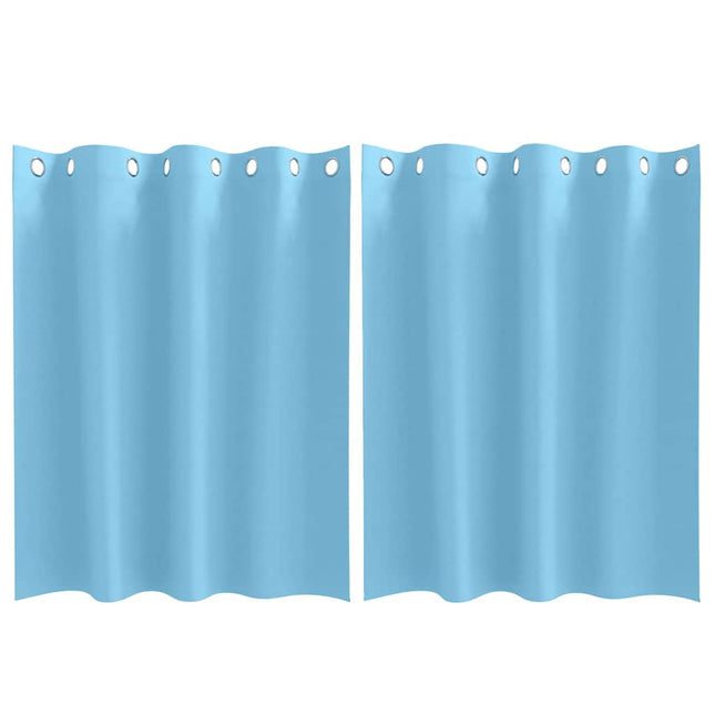 Mørklægningsgardiner med ringe 2 pcs Lys blå 140 x 140 cm