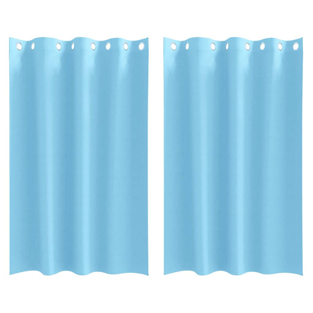 Mørklægningsgardiner med ringe 2 pcs Lys blå 175 x 140 cm