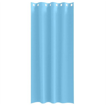 Mørklægningsgardiner med ringe 2 stk. Lyseblå 245 x 140 cm
