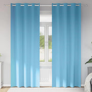 Mørklægningsgardiner med ringe 2 pcs Lys blå 260 x 140 cm