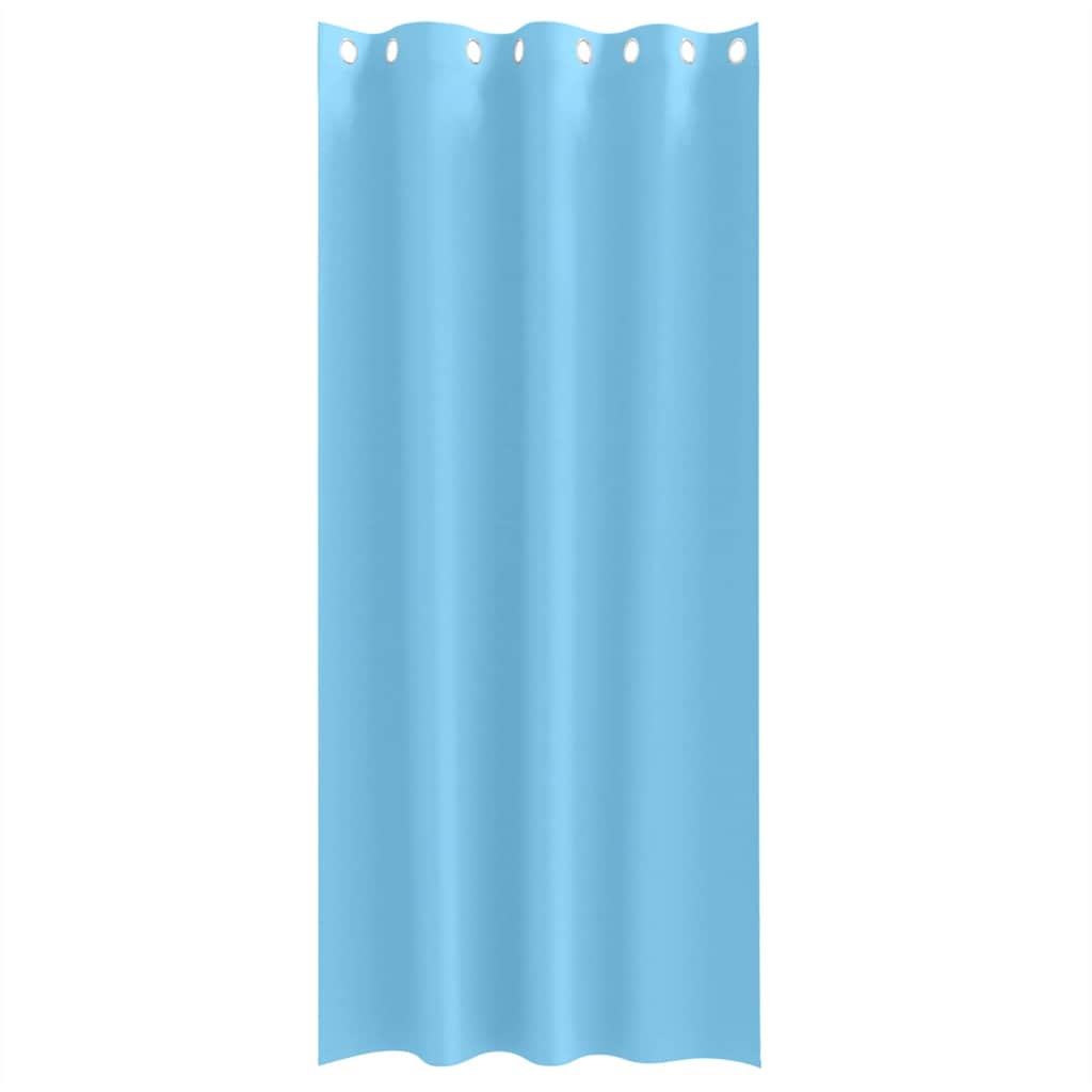 Mørklægningsgardiner med ringe 2 pcs Lys blå 260 x 140 cm
