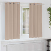 Mørklægningsgardiner med ringe 2 pcs Gråbrun 175 x 140 cm