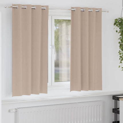 Mørklægningsgardiner med ringe 2 stk. Gråbrun 175 x 140 cm