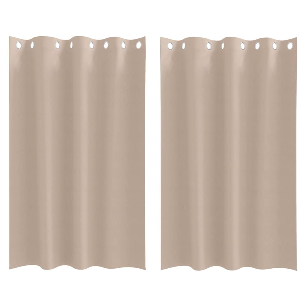 Mørklægningsgardiner med ringe 2 pcs Gråbrun 175 x 140 cm
