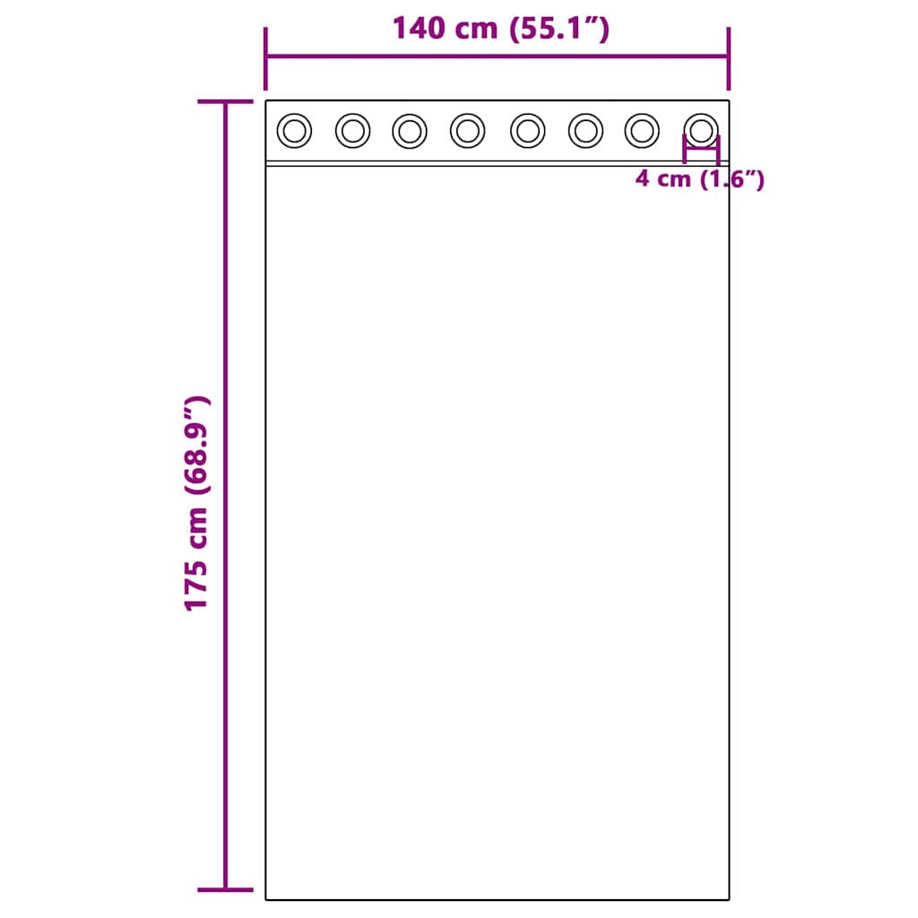 Mørklægningsgardiner med ringe 2 pcs Gråbrun 175 x 140 cm