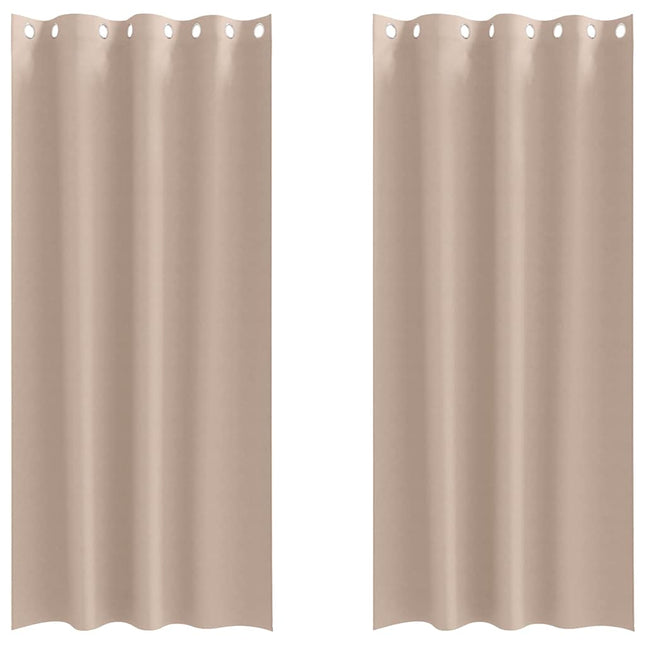Mørklægningsgardiner med ringe 2 pcs Gråbrun 260 x 140 cm