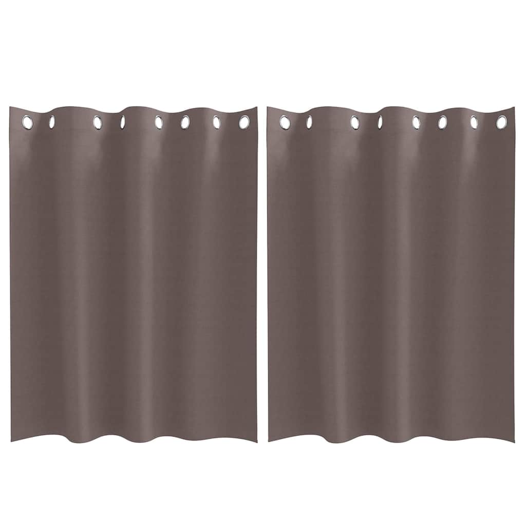 Mørklægningsgardiner med ringe 2 pcs Mørk Brun 140 x 140 cm
