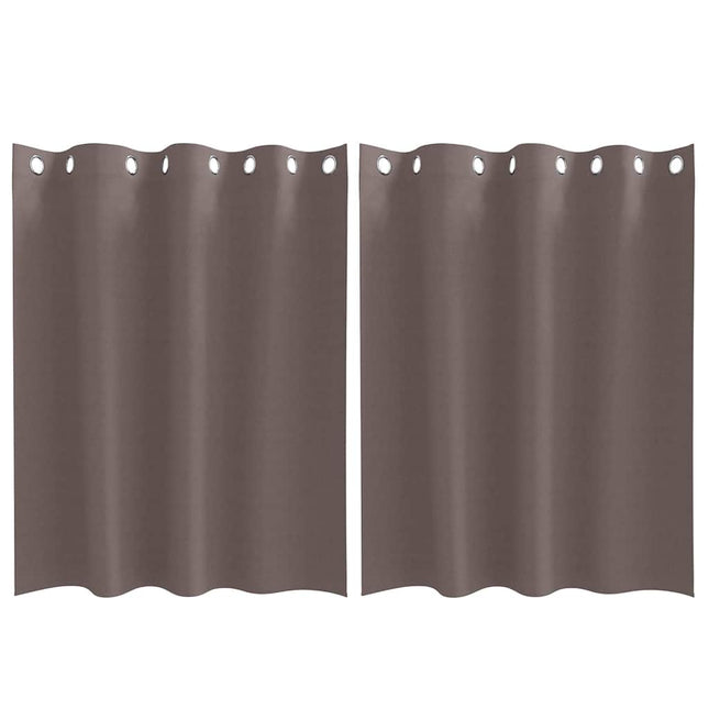 Mørklægningsgardiner med ringe 2 pcs Mørk Brun 140 x 140 cm