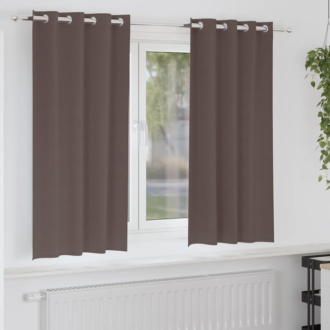 Mørklægningsgardiner med ringe 2 pcs Mørk Brun 175 x 140 cm
