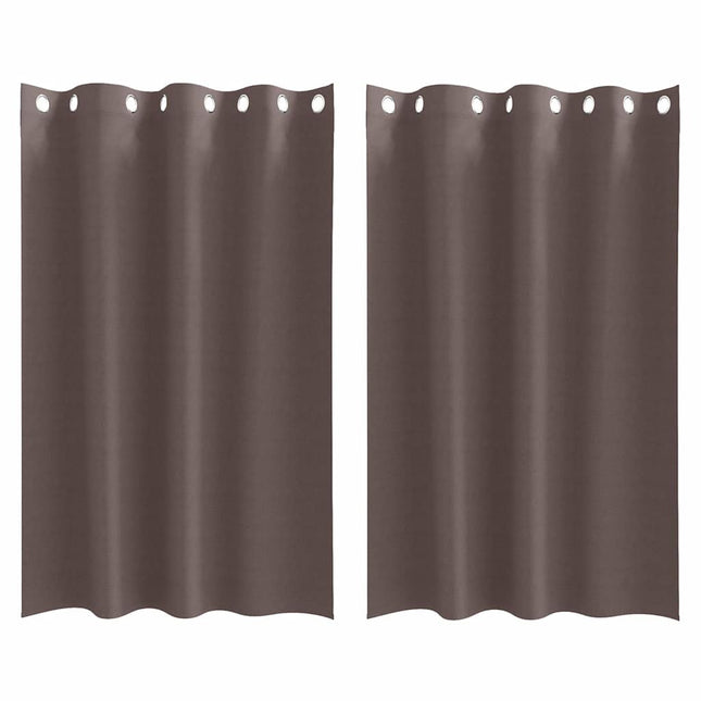 Mørklægningsgardiner med ringe 2 pcs Mørk Brun 175 x 140 cm