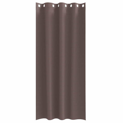 Mørklægningsgardiner med ringe 2 stk. Mørk Brun 245 x 140 cm