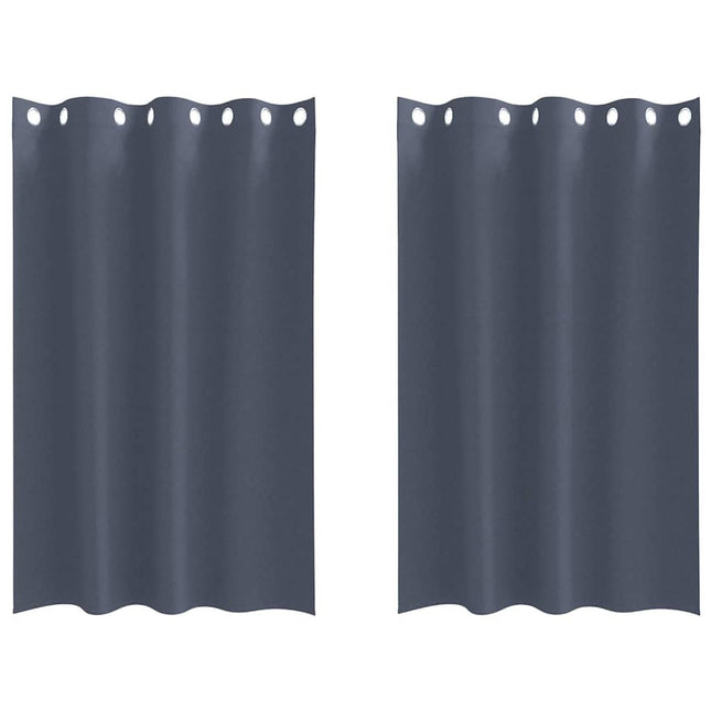 Mørklægningsgardiner med ringe 2 pcs Antracit 175 x 140 cm