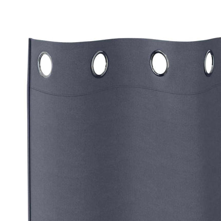 Mørklægningsgardiner med ringe 2 stk. Antracit 225 x 140 cm