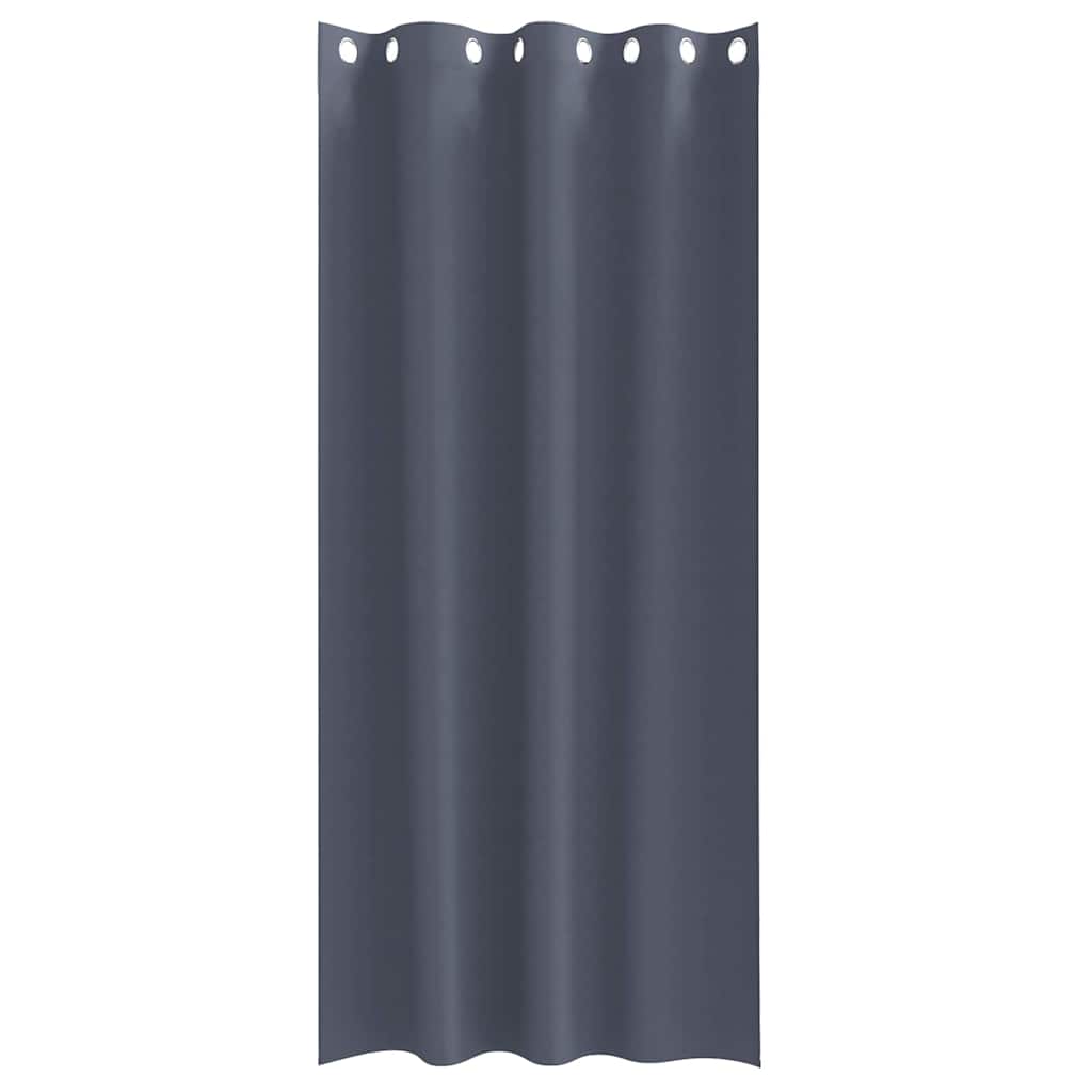 Mørklægningsgardiner med ringe 2 pcs Antracit 225 x 140 cm