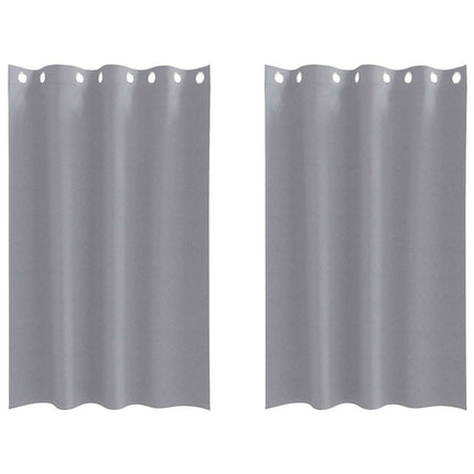 Mørklægningsgardiner med ringe 2 stk. Lysegrå 175 x 140 cm