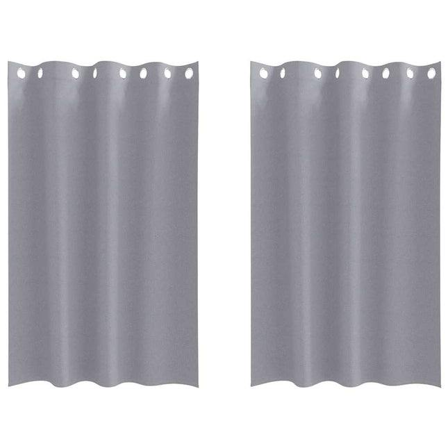 Mørklægningsgardiner med ringe 2 pcs Lysegrå 175 x 140 cm
