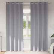 Mørklægningsgardiner med ringe 2 pcs Lysegrå 225 x 140 cm