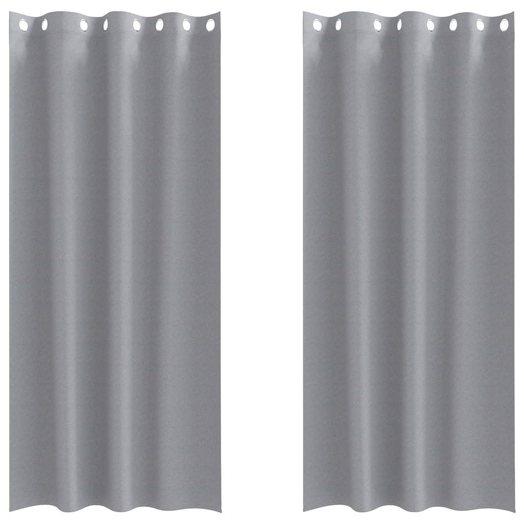 Mørklægningsgardiner med ringe 2 pcs Lysegrå 225 x 140 cm