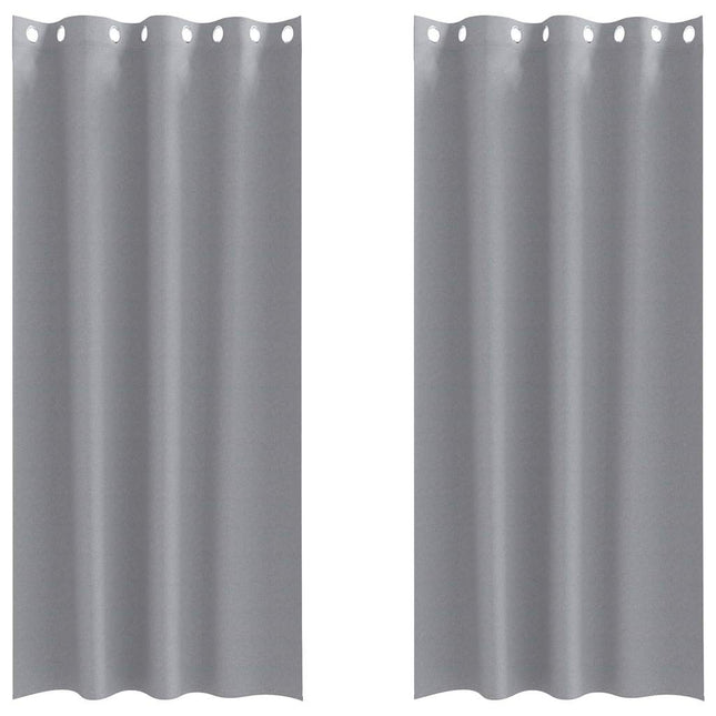 Mørklægningsgardiner med ringe 2 pcs Lysegrå 225 x 140 cm