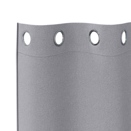 Mørklægningsgardiner med ringe 2 pcs Lysegrå 245 x 140 cm
