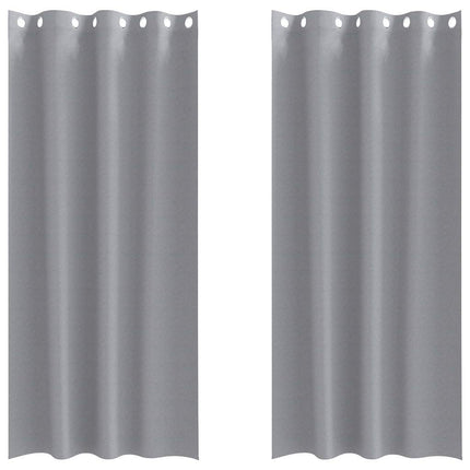 Mørklægningsgardiner med ringe 2 pcs Lysegrå 245 x 140 cm
