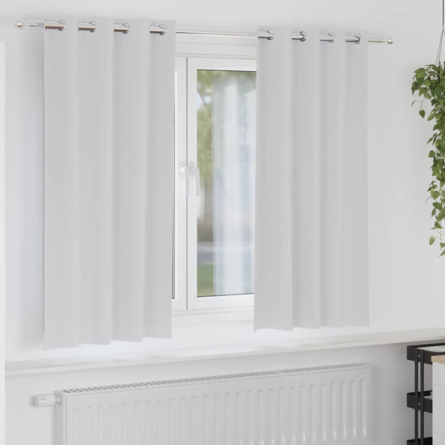 Mørklægningsgardiner med ringe 2 pcs Bleg Grå 175 x 140 cm