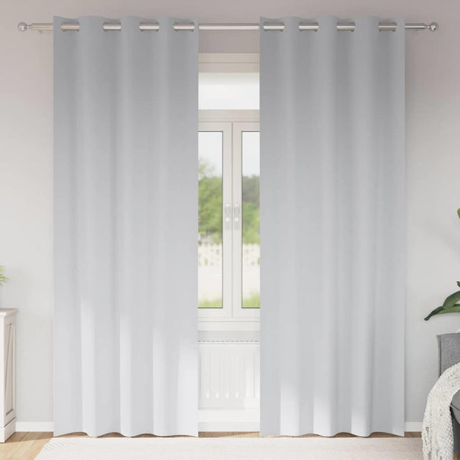 Mørklægningsgardiner med ringe 2 pcs Bleg Grå 260 x 140 cm