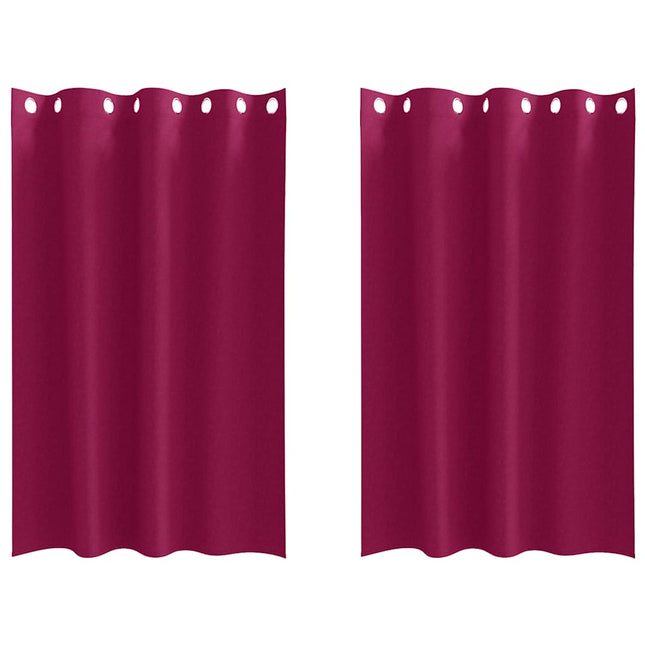 Mørklægningsgardiner med ringe 2 pcs Vinrød 175 x 140 cm