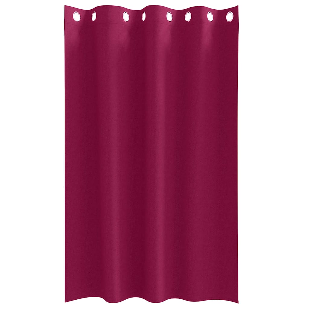 Mørklægningsgardiner med ringe 2 pcs Vinrød 175 x 140 cm