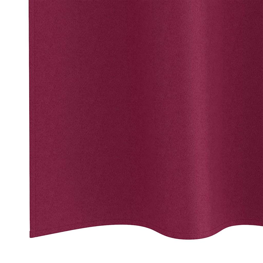 Mørklægningsgardiner med ringe 2 pcs Vinrød 225 x 140 cm