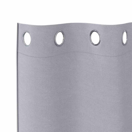 Mørklægningsgardiner med ringe 2 stk. Metal Grå 140 x 140 cm