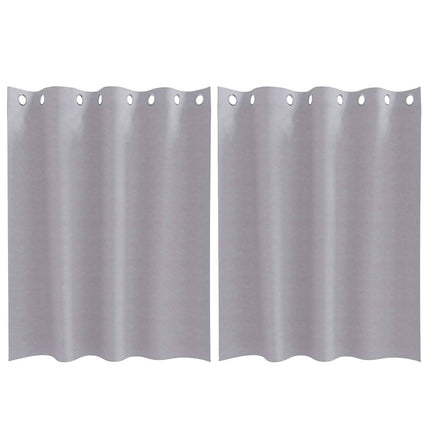 Mørklægningsgardiner med ringe 2 stk. Metal Grå 140 x 140 cm