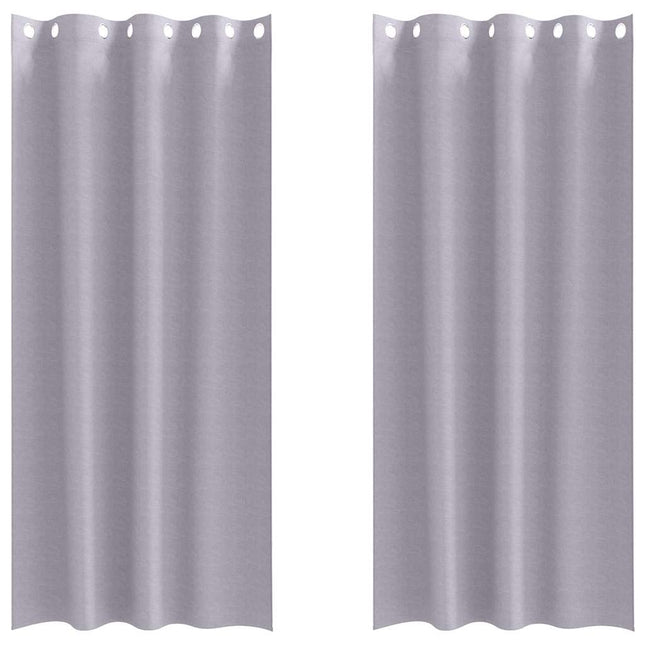 Mørklægningsgardiner med ringe 2 pcs Metal Grå 260 x 140 cm