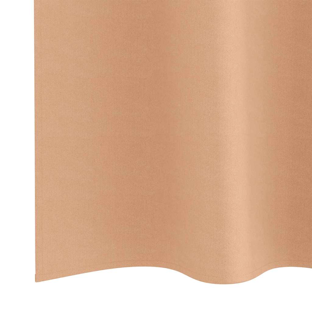 Mørklægningsgardiner med ringe 2 pcs Lys Brun 140 x 140 cm